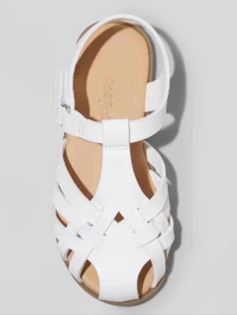 Cat & Jack Kids White Strappy Sandals - Classic Closed-Toe Design